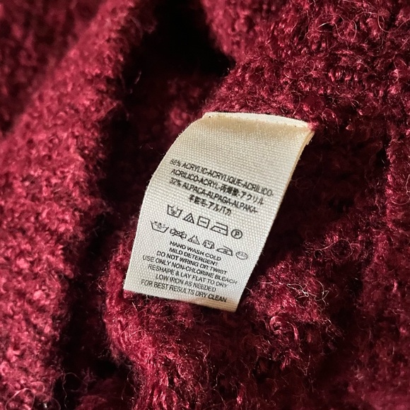 Free People Loft V Neck Maroon Alpaca Knit Sweater Medium - Picture 6 of 13